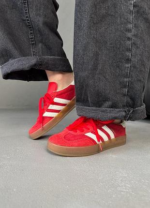 Кроссовки adidas gazelle red white gum10 фото