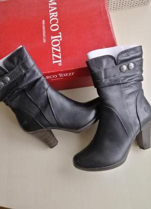 Зимові чоботи, черевики marco tozzi р. 36, шкіра.
