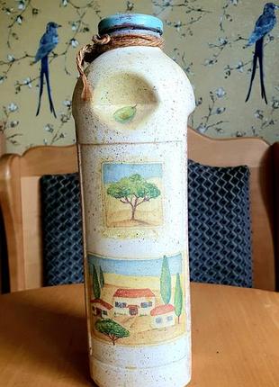 Декупаж - ємність для напоїв, олії/органайзер для сипучих