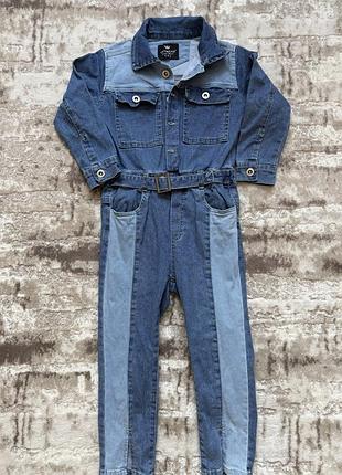 Джинсовий комбез на вік 4-5 років (по бірці 6, але маломірить) стан ідеальний, без жодних дефектів.