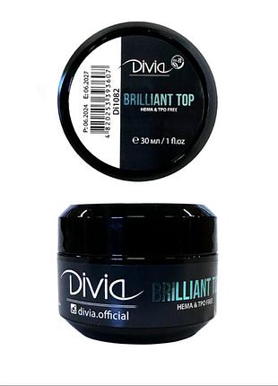 Топ для нігтів без липкого шару "brilliant" від divia