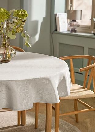 Водоотталкивающая скатерть ø 160 см. круглая кухонная для стола кухни моющая водонепроницаемая livarno клеенка