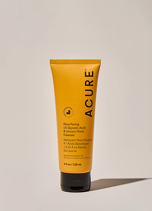 Acure, resurfacing, очищувальний засіб із 1 % гліколі та unicorn root, 118 мл