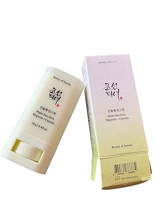 Сонцезахисний стік beauty of joseon matte sun stick mugwort + camelia spf50+ pa++++, 18 г
