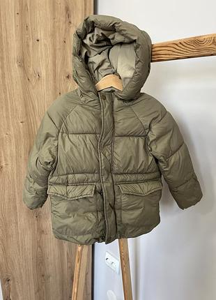 Дитяча зимова куртка zara 3 4 роки куртка зимова для хлопчика з капішоном