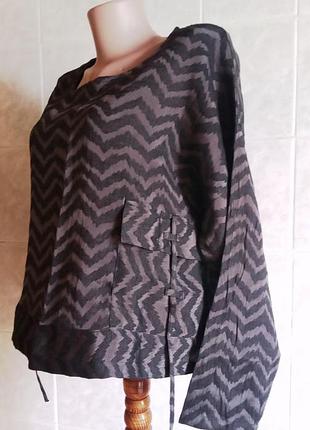 Niberberger (basler) - германия. дизайнерская блузка в бохо стиле. оверсайз. вискоза.  р. 50 +