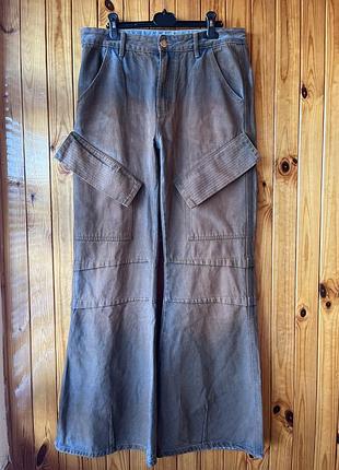 Широкі джинси кльош argue culture opium розмір xl коричневі