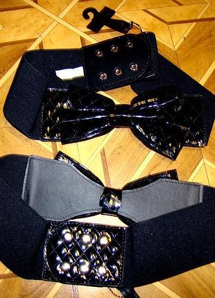 Новый лаковый пояс-резинка (ремень)new look