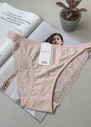 Трусики бразиліани з еластичними лямочками на  на боках з мереживом позаду🕊