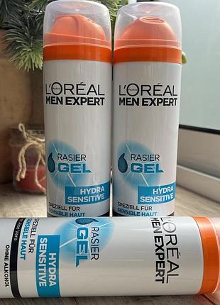 Гель для бритья loreal paris men expert для чувствительной кожи, мужской, 200 мл