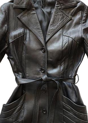 Вінтажне англійське шкіряне пальто real leather