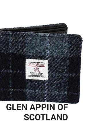Твидовый мужской шотландский портмане glen appin of scotland(12 см на 10 см)