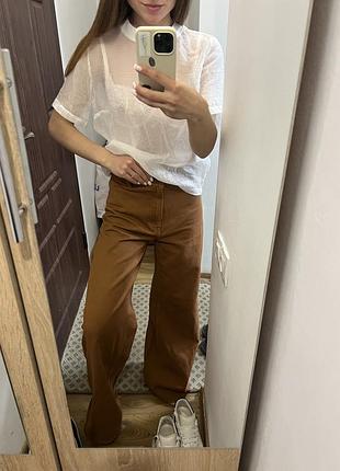 Коричневі джинси палаццо h&m