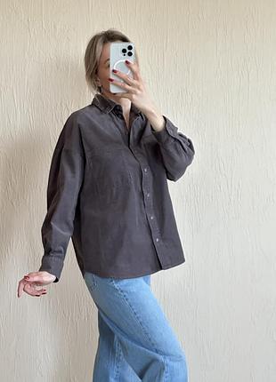 Сорочка h&m, сорочка вельветова, сорочка оверсайз, рубаха,