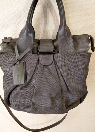 Coccinelle серая кожаная замшевая сумка