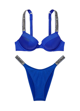 Victorias secret раздельный купальник с пуш-ап bikini shine strap sexy tee push-up blue oar