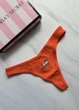 Хлопковые трусики в рубчик victoria’s secret оригинал трусы виктория сикрет в рубчик