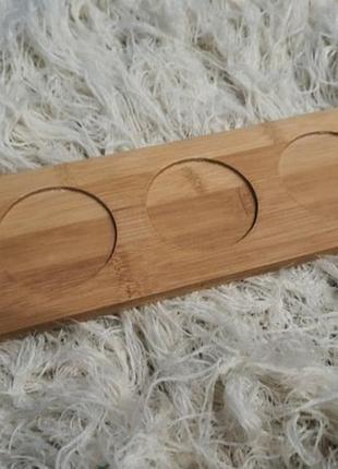 Деревянный поднос, разнос для стаканов, бокалов