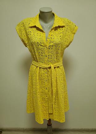 Шикарне брендове котонове кружевне плаття на гудзиках тканина прошва