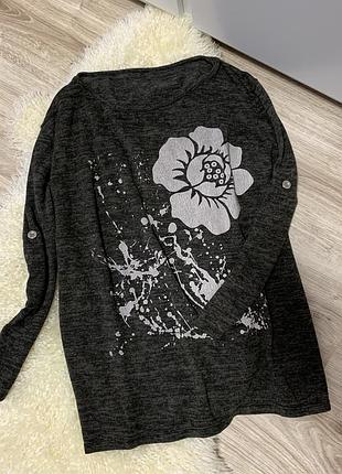 Легкая кофта с четвертным рукавом италия большой размер