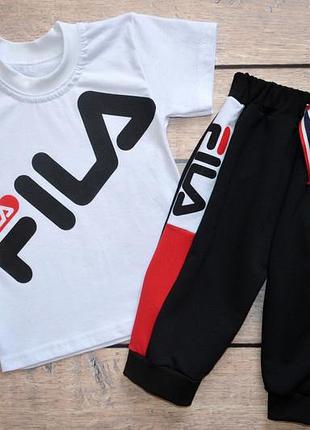Костюм для мальчика "fila" фила с бриджами (рост 86-92, 92-98, 98-104, 104-110), новый