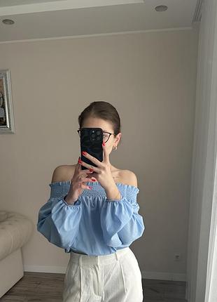 Блузка жіноча із спущеними плечиками one size