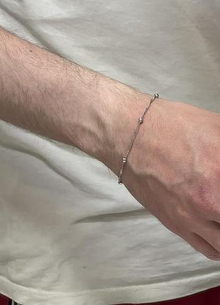 Браслет чоловічий / жіночий 17+5см срібного кольору