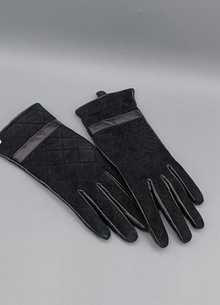 Красивые качественные кожаные перчатки lawrence grey с подкладкой из шерсти