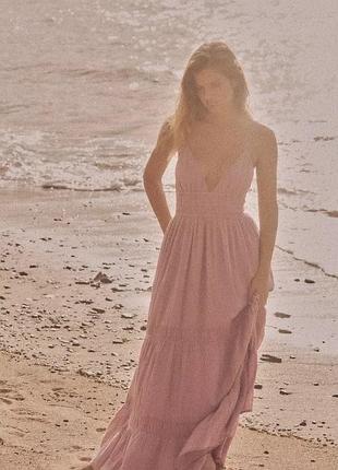 Муслінова рожева сукня жіноча zara new
