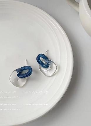 Серьги прозрачные вставки