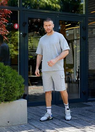 Чоловічий спортивний костюм двійка літній футболка і шорти двунитка