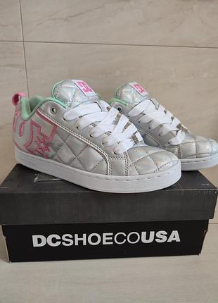 Кроссовки dc court graffik se white/metallic silver/pink (38.5 размер) оригинал ausa