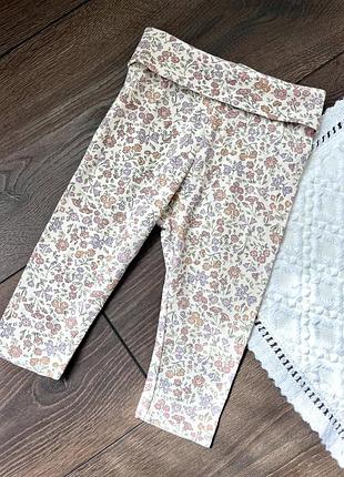 Штани лосини з квітами для дівчинки в пастельних тонах 6-9 міс 74 см