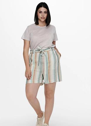 Качественные женские шорты в полоску полоска лен вискоза батал next 14