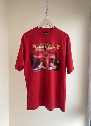 Вінтажна чоловіча гоночна футболка ferrari f1 indianapolis grand prix 2002 t-shirt vintage 2000х xl