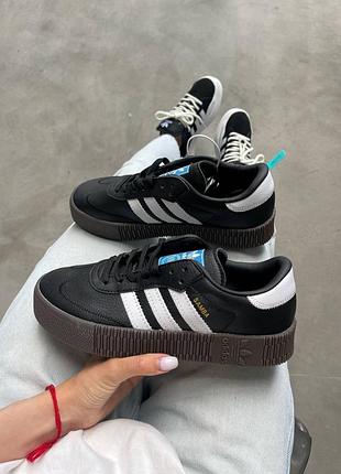 Кроссовки adidas superstar samba black premium (унисекс)