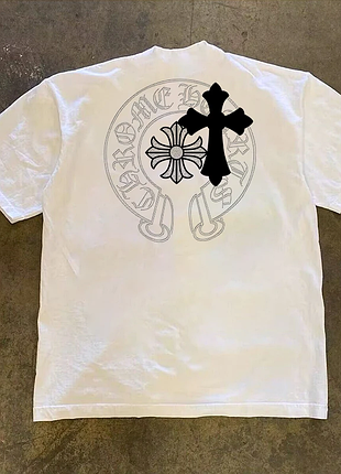 Футболка chrome hearts white and black t-shirt