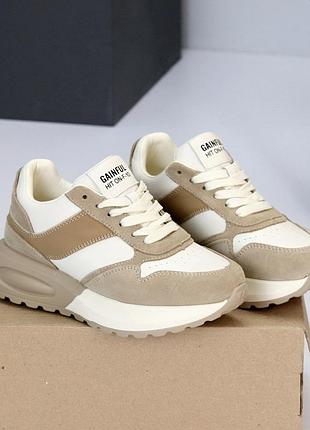 Кросівки шкіряні, жіночі замшеві кросівки. 36-41. беж та чорні