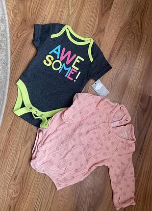 Набір боді для дівчинки 0-3 місяці 62 см