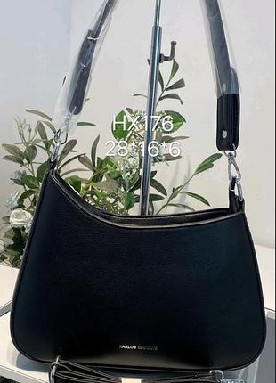 Содержимое черная сумка багет на плечо