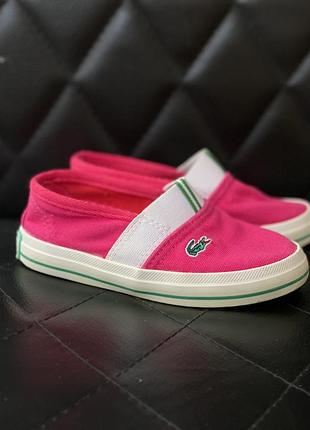 Мокасини, кеди lacoste дитячі для дівчинки , розмір 25