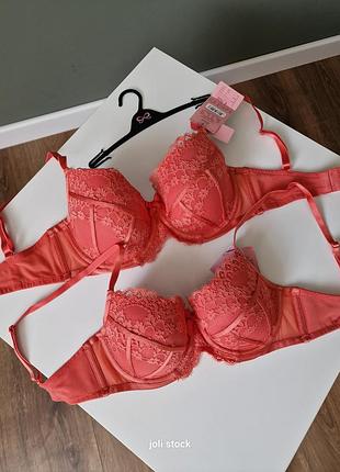 Бюст бюстгалтер hunkemoller коралловый классический без пуш-ап 70е 70с