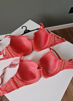 Бюст бюстгалтер hunkemoller кораловий класичний без пушапу 70е 70с3 фото