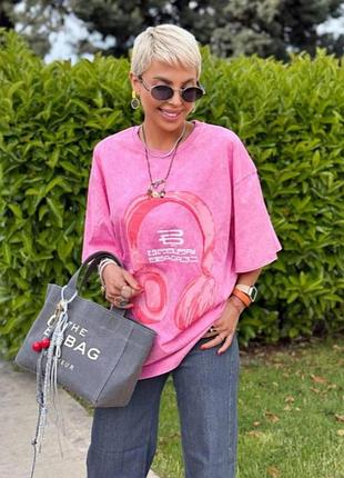 Женская футболка оверсайз из хлопка летняя тай-дай 0419