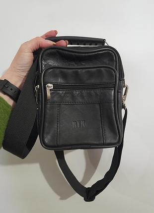 Мужская кожаная сумка через плечо, борсетка rtk