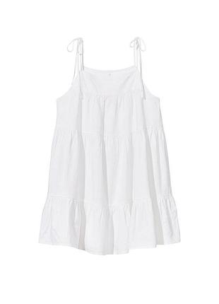 Victorias secret короткое пляжное сарафан white tired dress mini cover up
