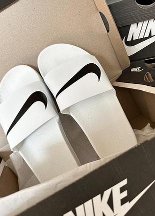 Шльопанці білі nike, тапки , сланці найк, тапочки , шлепки, шлепанцы