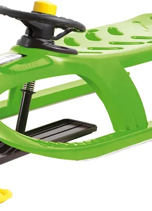 Дитячі пластикові санки з кермом і гальмом