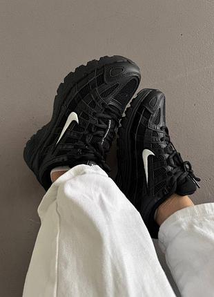Кросівки nike p-6000 black / white swoosh