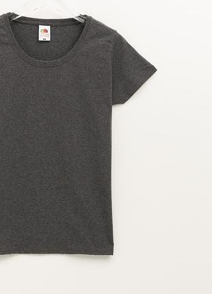 Меланжевая серая футболка женская приталенная valueweight lady-fit (0613720)